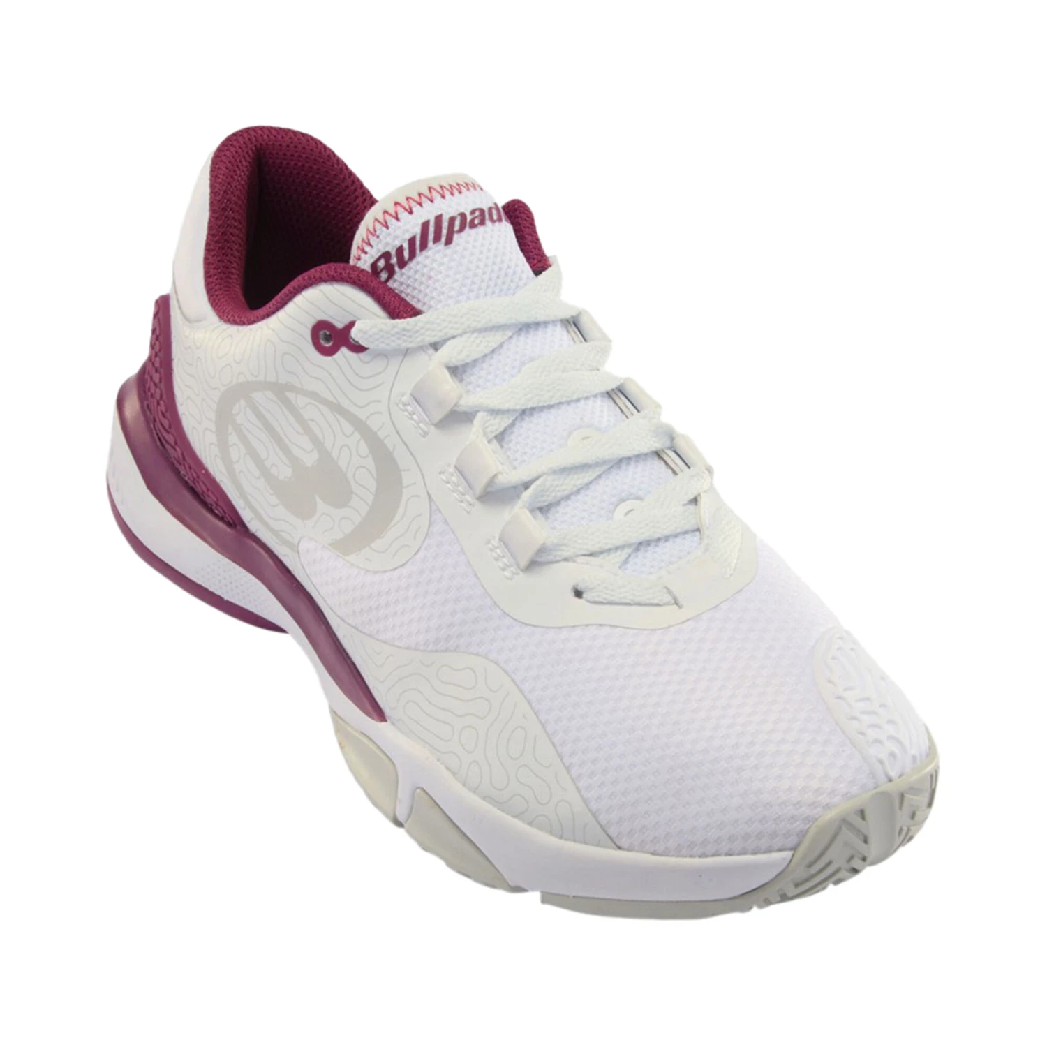 BULLPADEL Flow Hybrid Fly 22v Padel Shoe Women - White, Berry 5 BULLPADEL Flow Hybrid Fly 22v Padel Shoe Women - White, Berry - Image 3