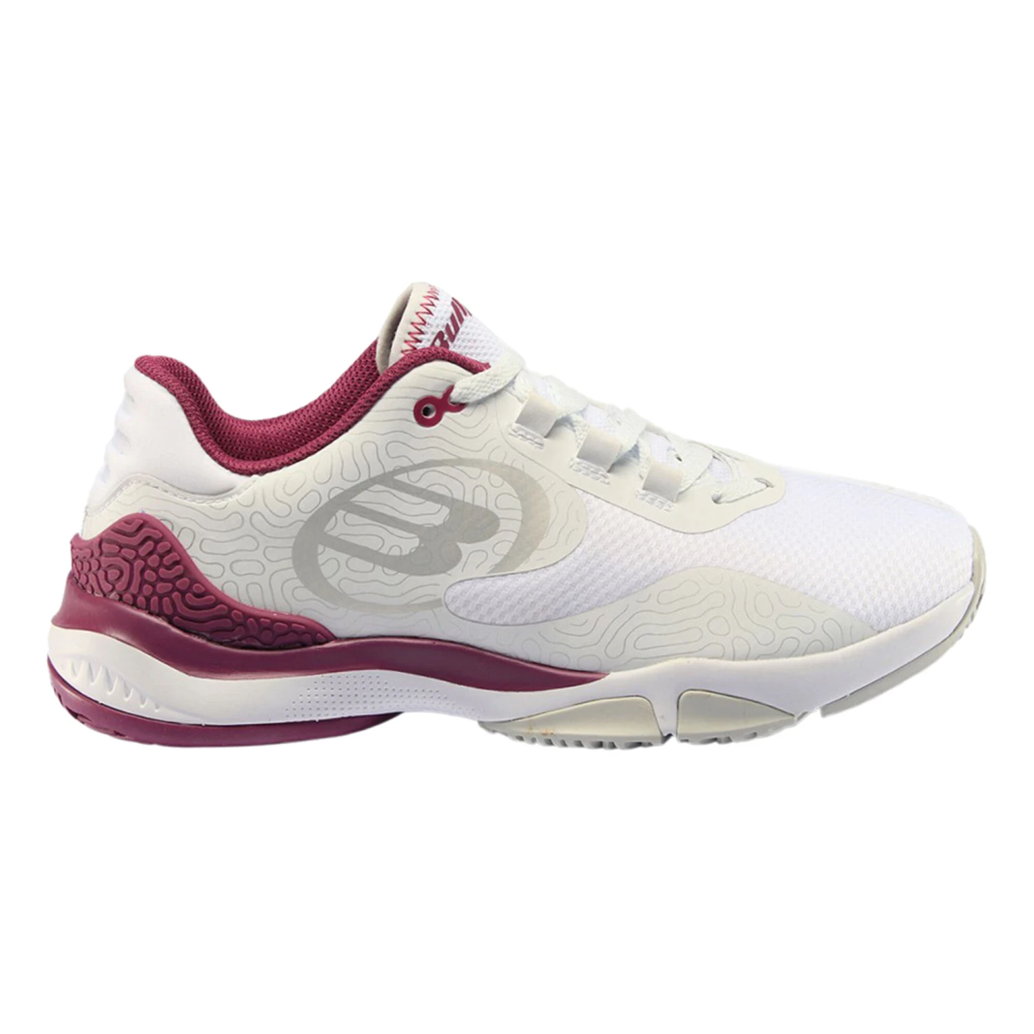 BULLPADEL Flow Hybrid Fly 22v Padel Shoe Women - White, Berry 3 BULLPADEL Flow Hybrid Fly 22v Padel Shoe Women - White, Berry