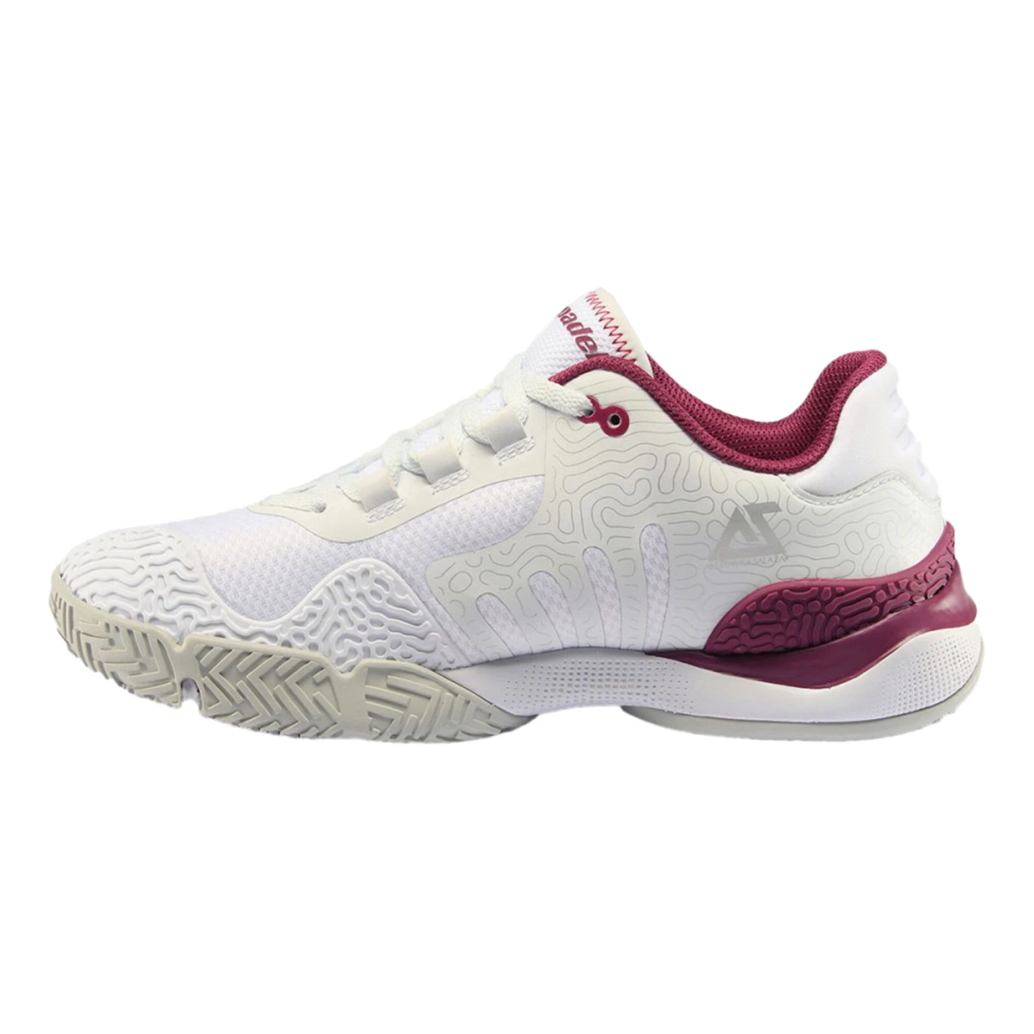 BULLPADEL Flow Hybrid Fly 22v Padel Shoe Women - White, Berry 4 BULLPADEL Flow Hybrid Fly 22v Padel Shoe Women - White, Berry - Image 2