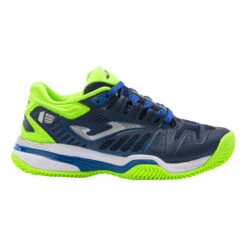 JOMA Slam Padel Shoe Kids - Dark Blue, Neon Green