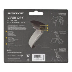 Dunlop Viperdry Replacement Grip 1 Pack - Black 5 Dunlop Viperdry Replacement Grip 1 Pack - Black -Padel Pro Shop 0129200000 0 2