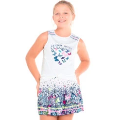 Just Fly Smocked Skirt Girls - White -Padel Pro Shop 01419000 15