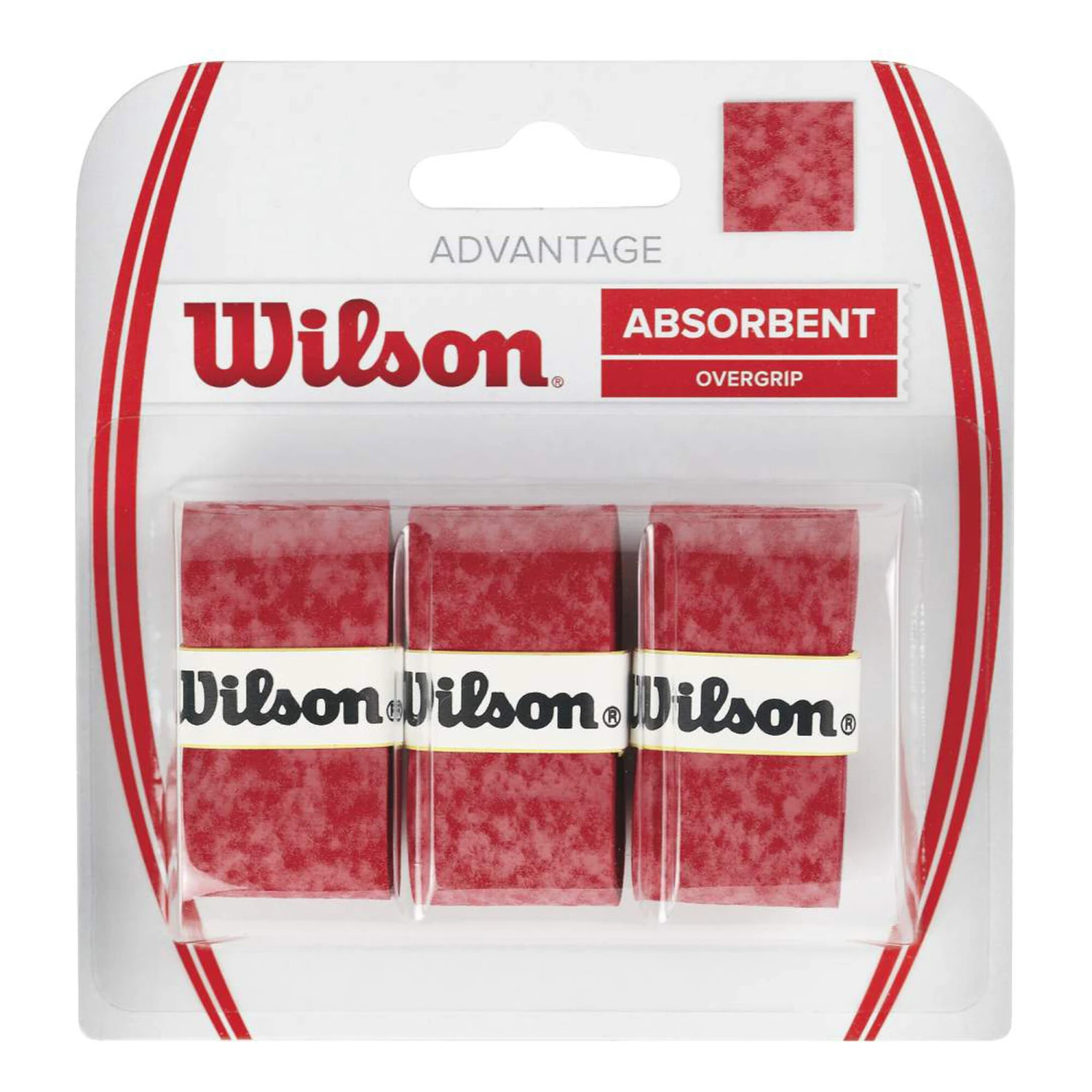 Wilson Advantage Overgrip 3 Pack - Red 3 Wilson Advantage Overgrip 3 Pack - Red