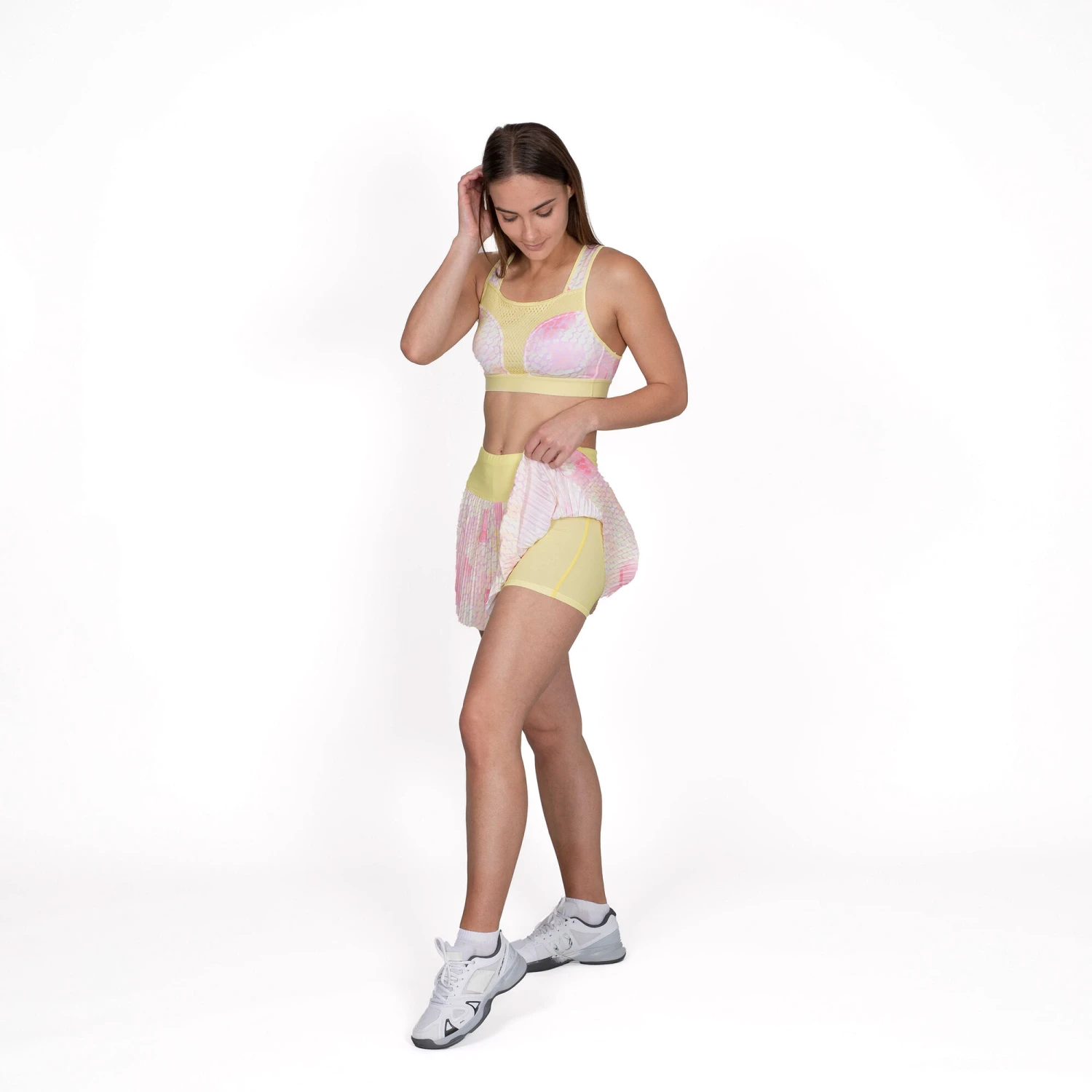 BIDI BADU Lowey Tech Plissee Skirt Women - Yellow, Pink 7 BIDI BADU Lowey Tech Plissee Skirt Women - Yellow, Pink - Image 5