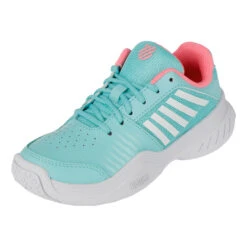 K-Swiss Express Court Omni Clay Court Shoe Kids - Turquoise, Pink -Padel Pro Shop 01971000 0 8