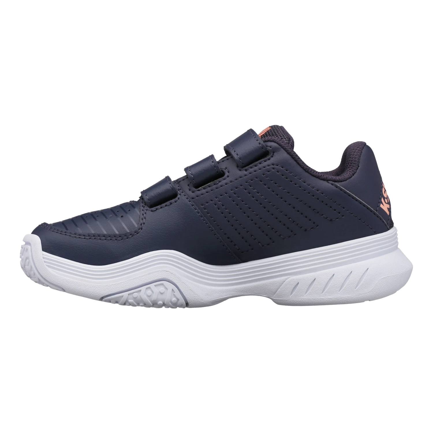 K-Swiss Court Express Strap OMNI All Court Shoe Girls - Dark Blue, Apricot 4 K-Swiss Court Express Strap OMNI All Court Shoe Girls - Dark Blue, Apricot - Image 2