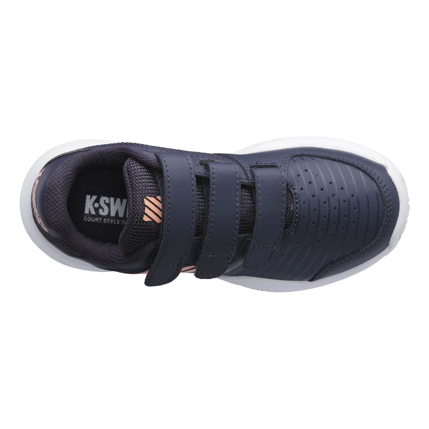 K-Swiss Court Express Strap OMNI All Court Shoe Girls - Dark Blue, Apricot 5 K-Swiss Court Express Strap OMNI All Court Shoe Girls - Dark Blue, Apricot - Image 3