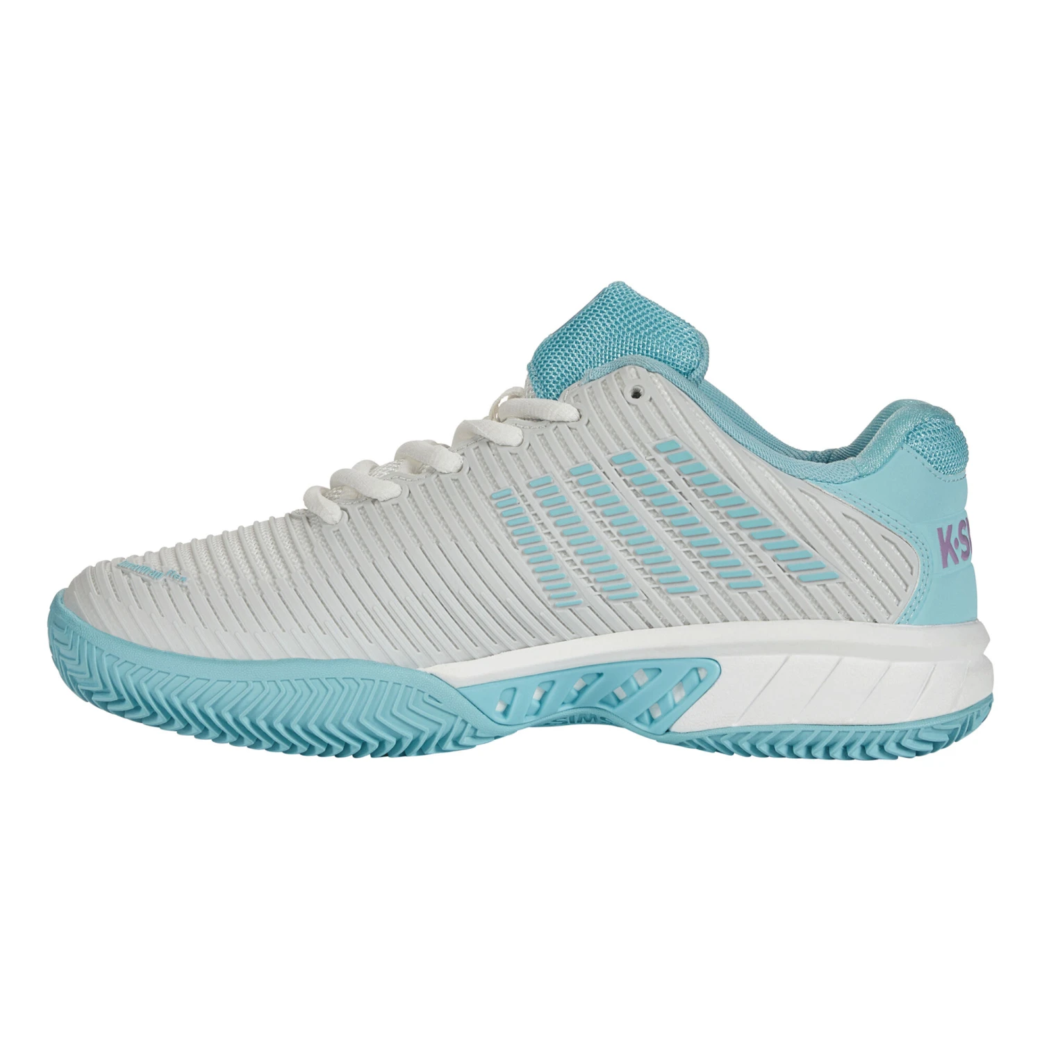 K-Swiss Hypercourt Express 2 Clay Court Shoe Women - White, Light Blue 4 K-Swiss Hypercourt Express 2 Clay Court Shoe Women - White, Light Blue - Image 2