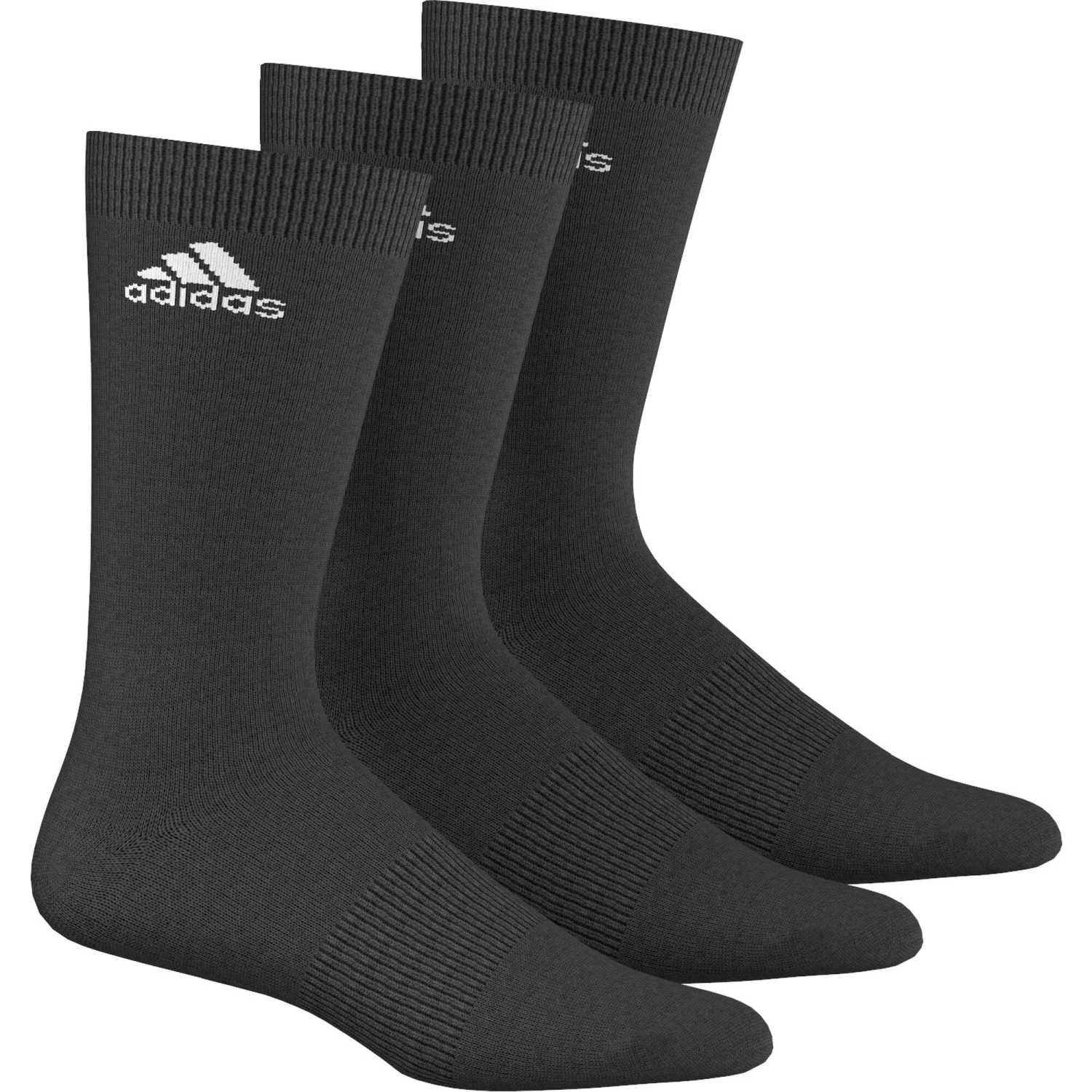 ADIDAS Performance Crew Thin Sports Socks 3 Pack - Black, White 3 ADIDAS Performance Crew Thin Sports Socks 3 Pack - Black, White