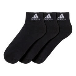 ADIDAS Performance Ankle Thin Sports Socks 3 Pack - Black, White -Padel Pro Shop 08095000 40