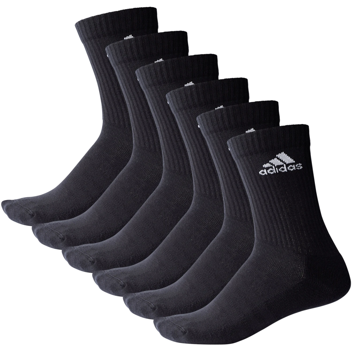 ADIDAS Performance 3Stripes Crew Half Cushioned Sports Socks 6 Pack - Black, White 4 ADIDAS Performance 3Stripes Crew Half Cushioned Sports Socks 6 Pack - Black, White - Image 2