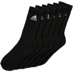 ADIDAS Performance 3Stripes Crew Half Cushioned Sports Socks 6 Pack - Black, White 7 ADIDAS Performance 3Stripes Crew Half Cushioned Sports Socks 6 Pack - Black, White -Padel Pro Shop 09889000 40