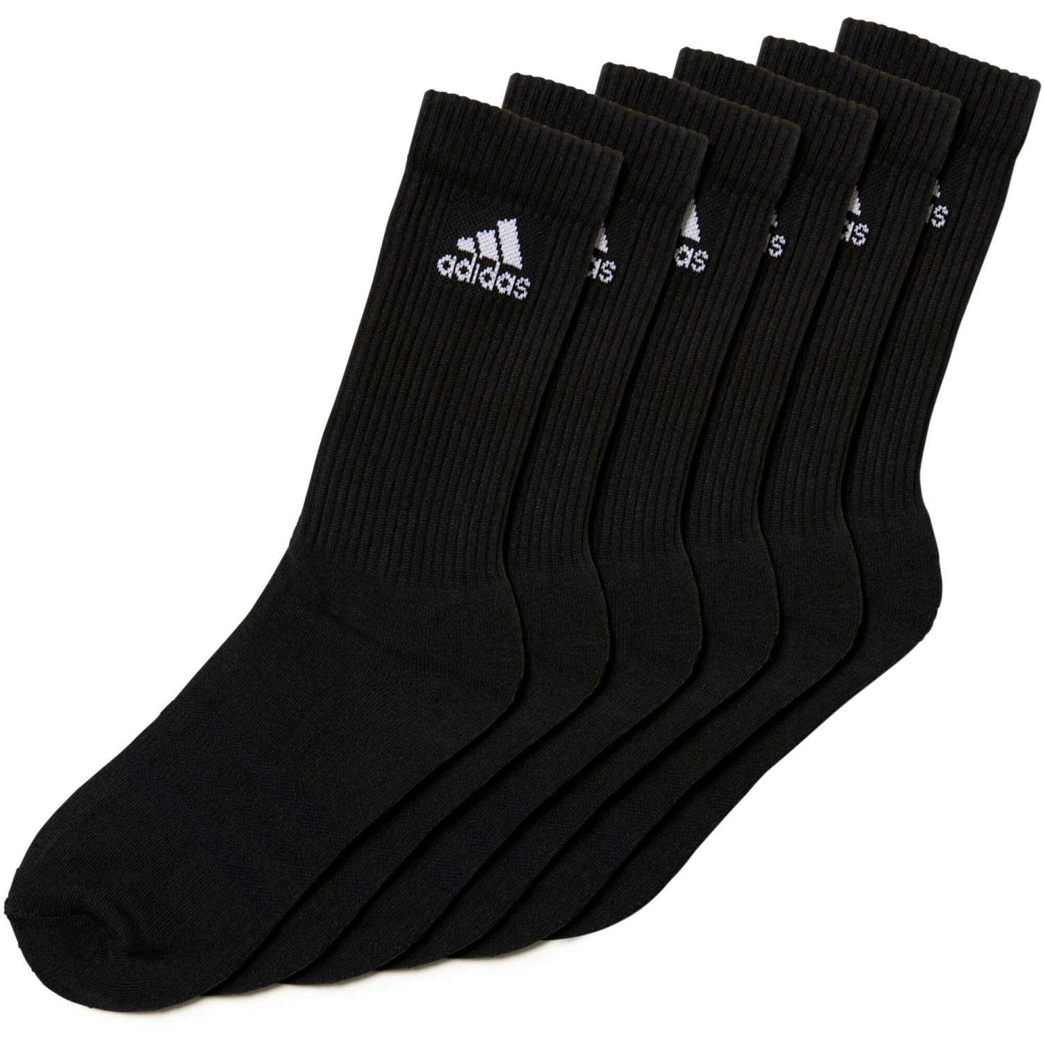 ADIDAS Performance 3Stripes Crew Half Cushioned Sports Socks 6 Pack - Black, White 5 ADIDAS Performance 3Stripes Crew Half Cushioned Sports Socks 6 Pack - Black, White - Image 3