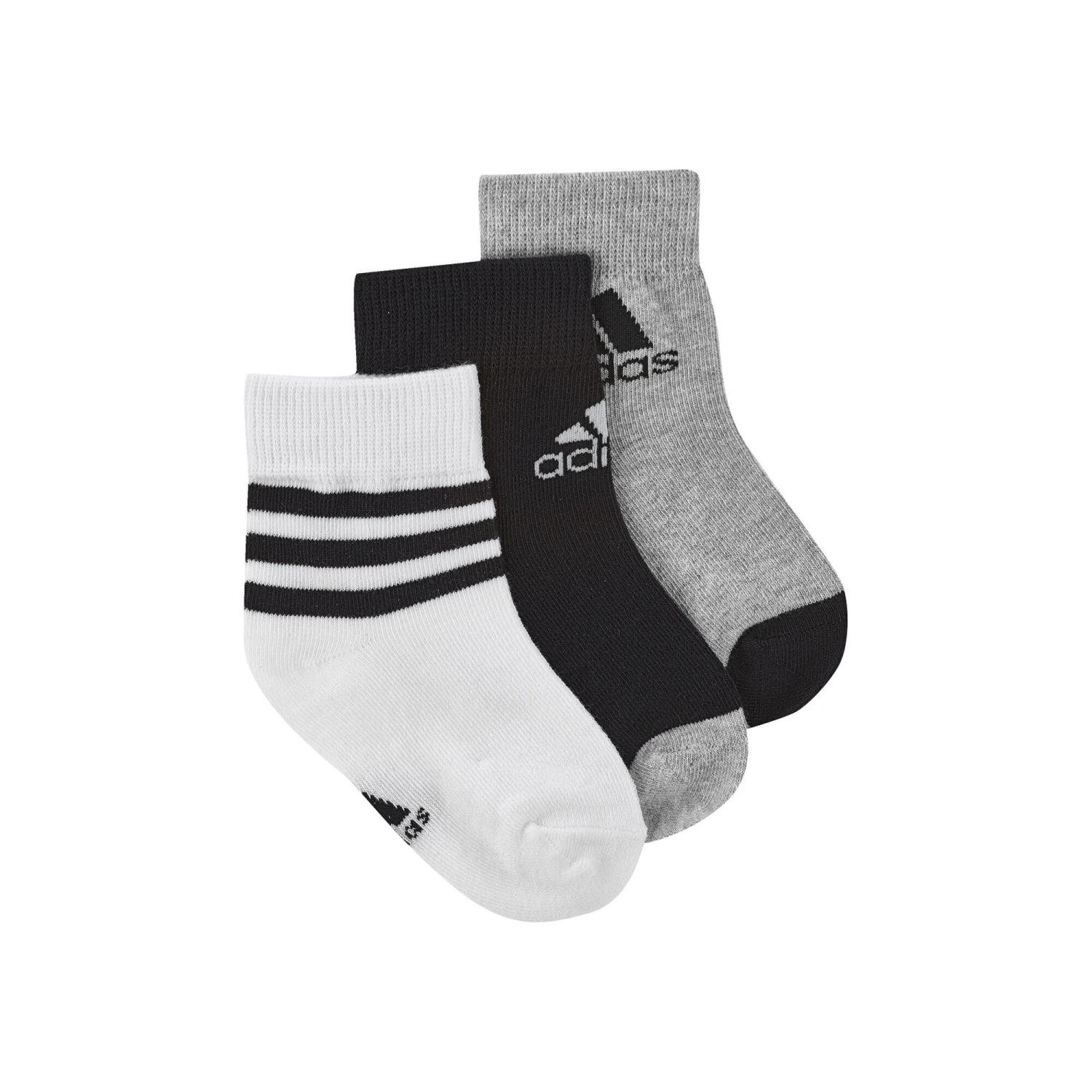ADIDAS Little Ankle Pack Tennis Socks 3 Pack Kids - Black, Lightgrey 3 ADIDAS Little Ankle Pack Tennis Socks 3 Pack Kids - Black, Lightgrey