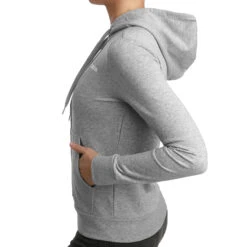 ADIDAS Essentials Plain Zip Hoodie Women - Lightgrey, White -Padel Pro Shop 11664000 21