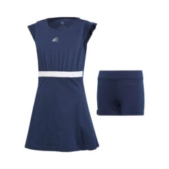 ADIDAS Ribbon Dress Girls - Dark Blue, White -Padel Pro Shop 12051000 0 1