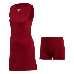 ADIDAS Club Dress Women - Dark Red, White -Padel Pro Shop 12615000 000