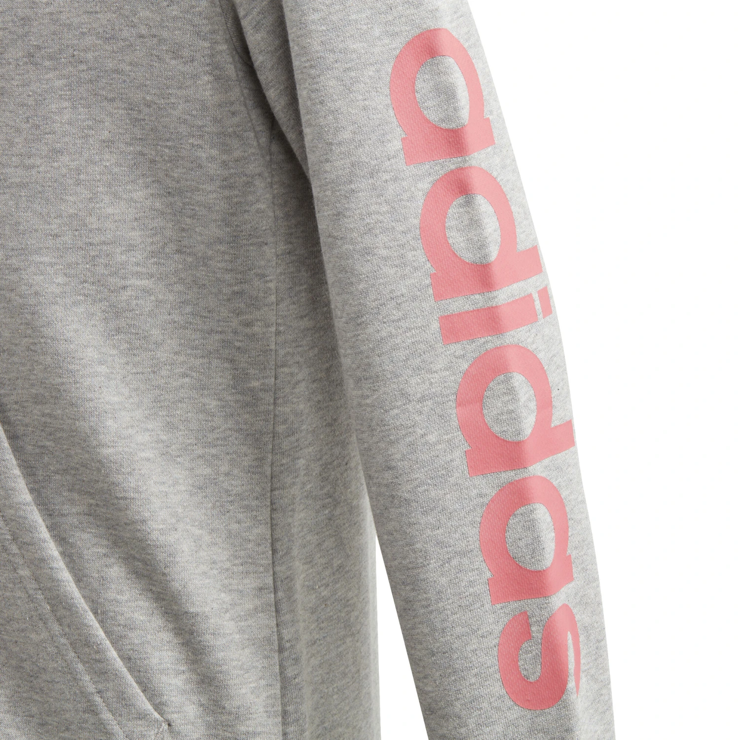 ADIDAS Essentials Linear Zip Hoodie Girls - Lightgrey, Coral 5 ADIDAS Essentials Linear Zip Hoodie Girls - Lightgrey, Coral - Image 3