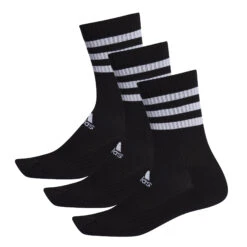 ADIDAS Cushioning 3-Stripes Crew Sports Socks 3 Pack - Black, White