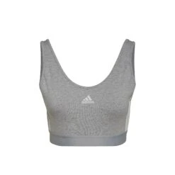 ADIDAS 3 Stripes Crop Sports Bras Women - Lightgrey