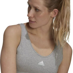 ADIDAS 3 Stripes Crop Sports Bras Women - Lightgrey -Padel Pro Shop 15526000 16