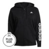 ADIDAS Linear FT Plus Size Zip Hoodie Women - Black, White -Padel Pro Shop 15564000 000