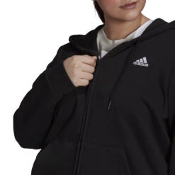 ADIDAS Linear FT Plus Size Zip Hoodie Women - Black, White -Padel Pro Shop 15564000 13