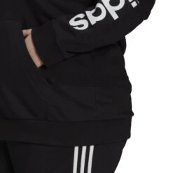 ADIDAS Linear FT Plus Size Zip Hoodie Women - Black, White -Padel Pro Shop 15564000 14