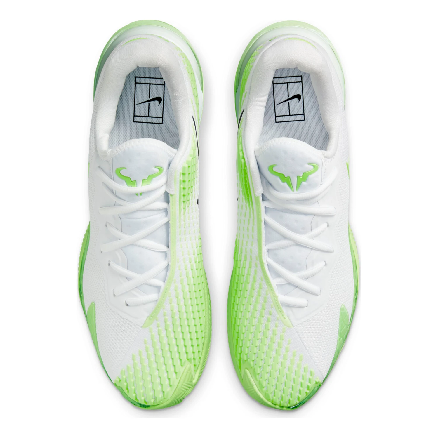 Nike Rafael Nadal Zoom Vapor Cage 4 Clay Court Shoe Men - White, Neon Green 6 Nike Rafael Nadal Zoom Vapor Cage 4 Clay Court Shoe Men - White, Neon Green - Image 4