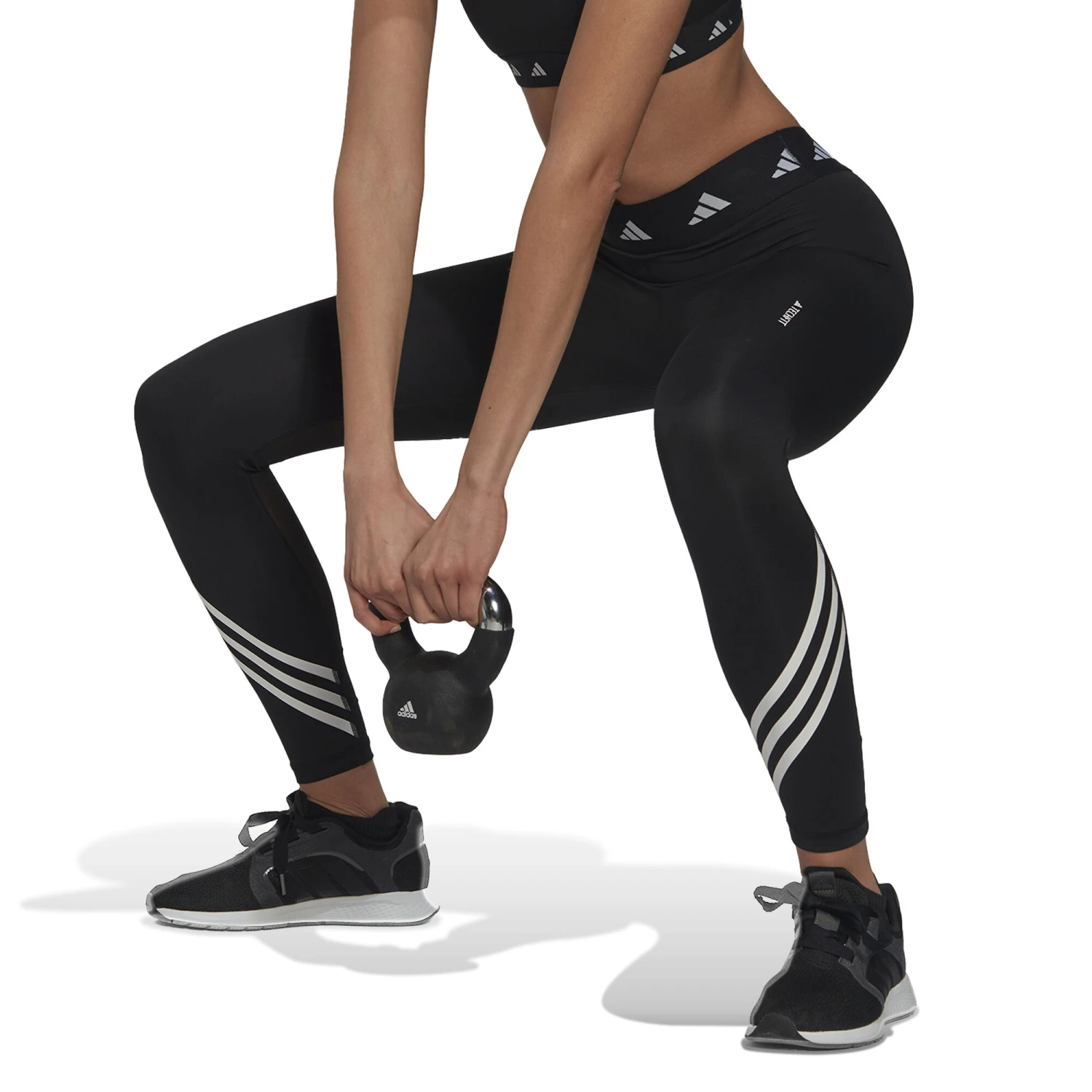 ADIDAS Tech-Fit 3 Stripes 7/8 Tight Women - Black 4 ADIDAS Tech-Fit 3 Stripes 7/8 Tight Women - Black - Image 2