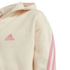 ADIDAS 3 Stripes Zip Hoodie Girls - Cream, Pink -Padel Pro Shop 17564000 10