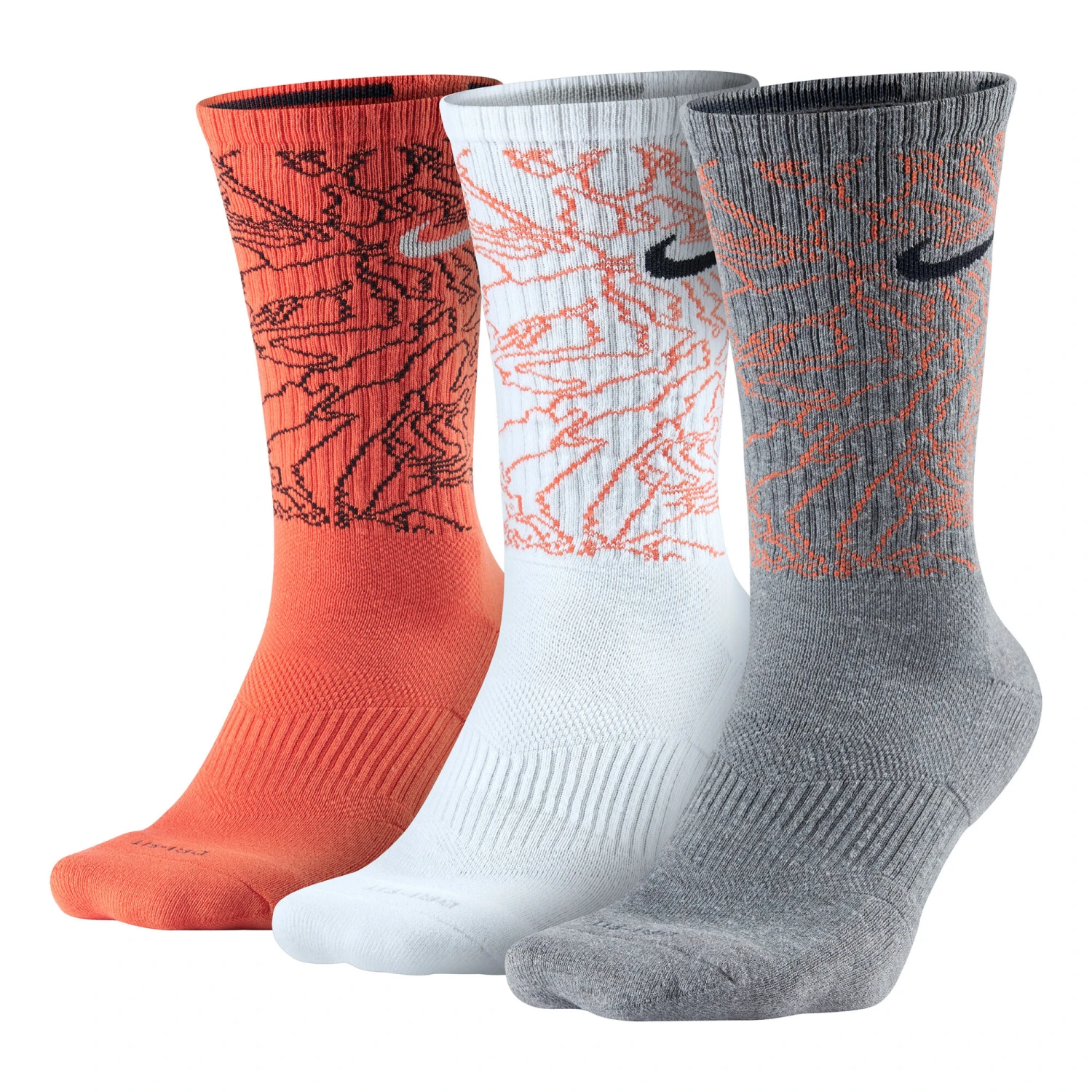 Nike Dri-Fit Topo Camo Training Tennis Socks 3 Pack Men - Multicoloured 3 Nike Dri-Fit Topo Camo Training Tennis Socks 3 Pack Men - Multicoloured