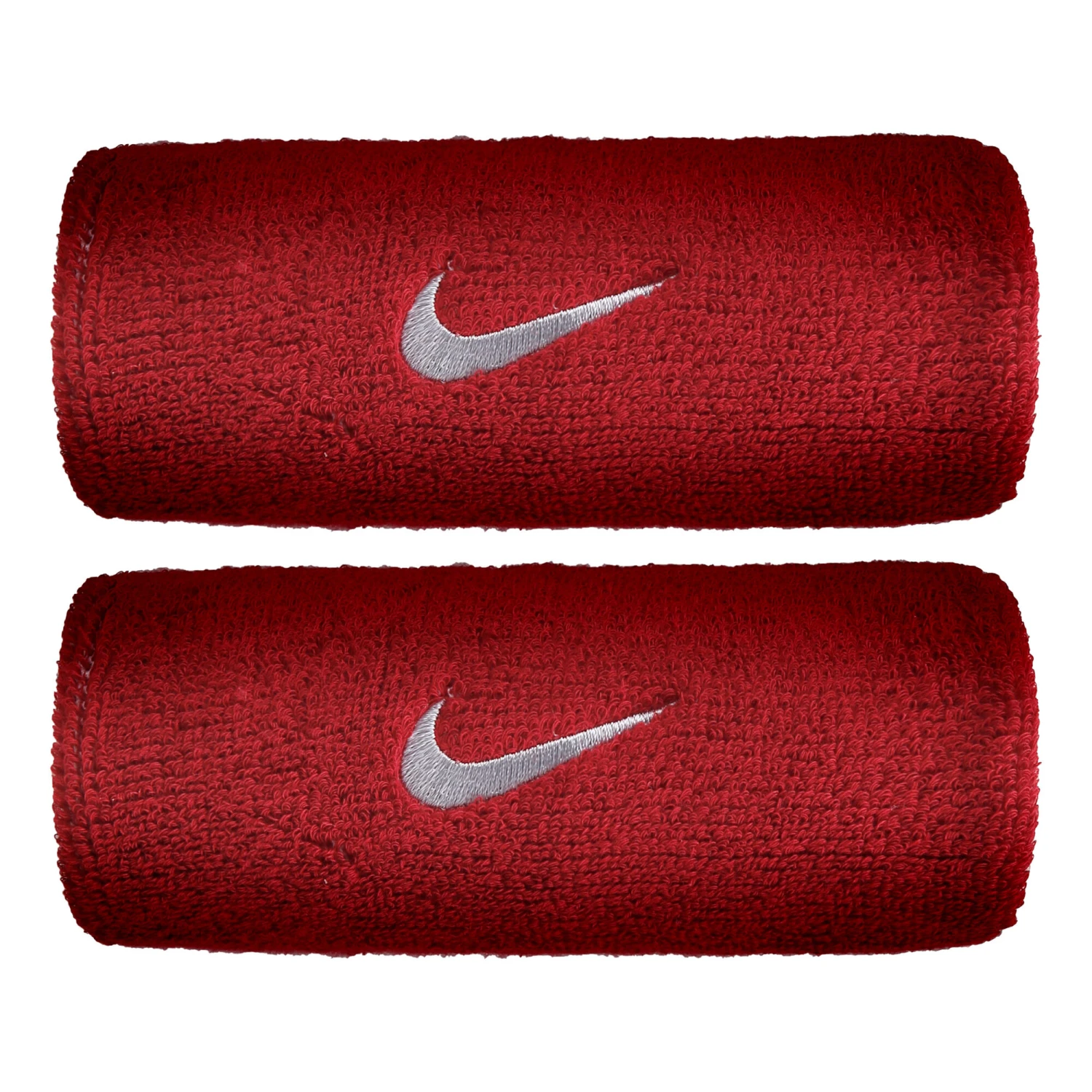 Nike Swoosh Doublewide Wristband - Red, Grey 3 Nike Swoosh Doublewide Wristband - Red, Grey