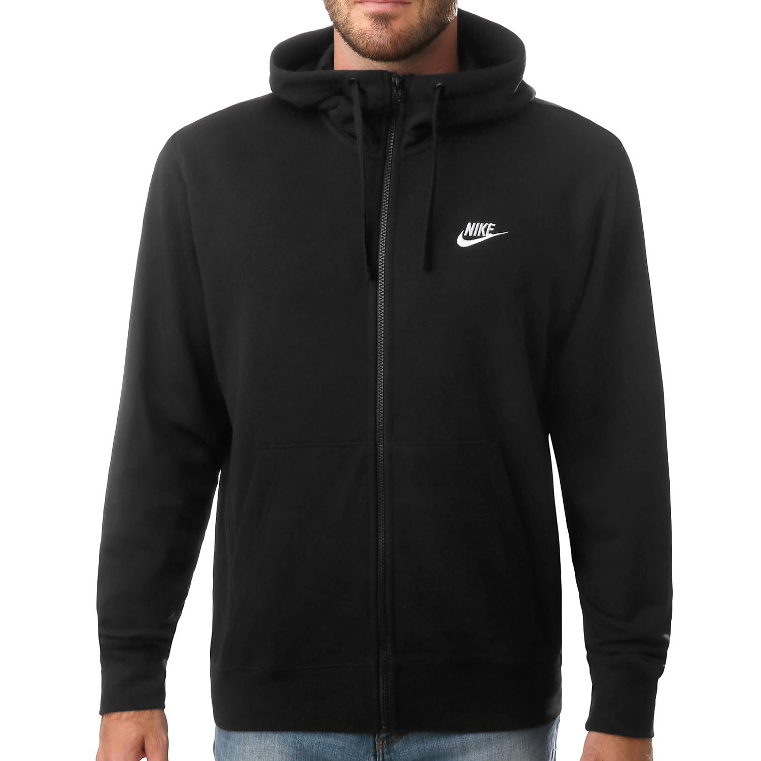Nike Sportswear Club Zip Hoodie Men - Black, White 3 Nike Sportswear Club Zip Hoodie Men - Black, White