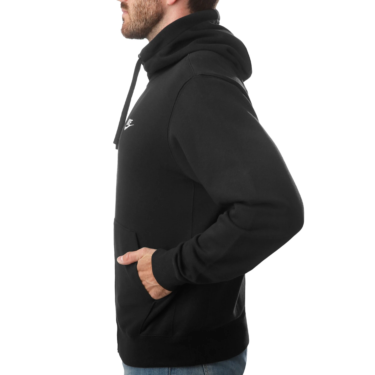 Nike Sportswear Club Zip Hoodie Men - Black, White 6 Nike Sportswear Club Zip Hoodie Men - Black, White - Image 4