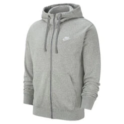 Nike Sportswear Club Zip Hoodie Men - Lightgrey, White -Padel Pro Shop 49460000 000