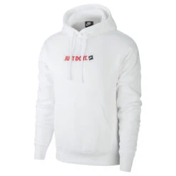 Nike Sportswear Just Do It Fleece Hoody Men - White, Red -Padel Pro Shop 49477000 000