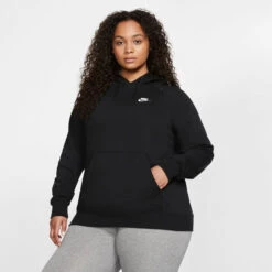 Nike Sportswear Essential Plus Size Hoody Women - Black, White -Padel Pro Shop 52330000 10