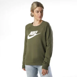 Nike Sportswear Essential Sweatshirt Women - Olive, White -Padel Pro Shop 53827000 10
