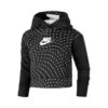 Nike Sportswear Fleece All Over Print Hoody Girls - Black, White -Padel Pro Shop 55401000 000