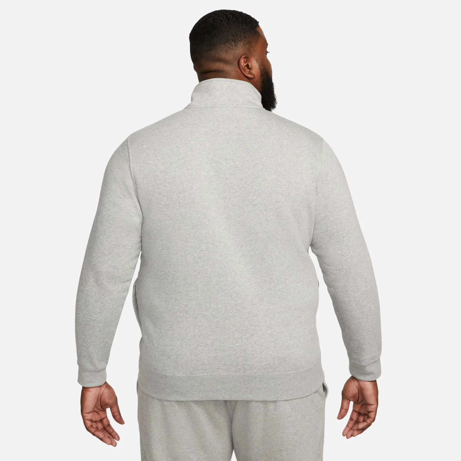 Nike Club Brushed Back Half-Zip Sweatshirt Men - Lightgrey 8 Nike Club Brushed Back Half-Zip Sweatshirt Men - Lightgrey - Image 6