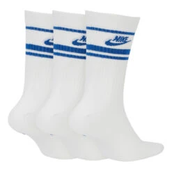 Nike Sportswear Essential Crew Sports Socks 3 Pack - White, Blue -Padel Pro Shop 56010000 0 2