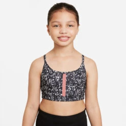 Nike Dri-Fit Icon Indy All Over Print Sports Bras Kids - Black, White -Padel Pro Shop 56075000 14