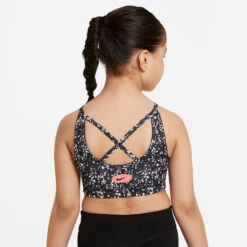 Nike Dri-Fit Icon Indy All Over Print Sports Bras Kids - Black, White -Padel Pro Shop 56075000 16