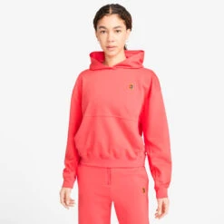 Nike Dri-Fit Court Heritage Fleece Hoody Women - Coral 17 Nike Dri-Fit Court Heritage Fleece Hoody Women - Coral -Padel Pro Shop 57032000 13