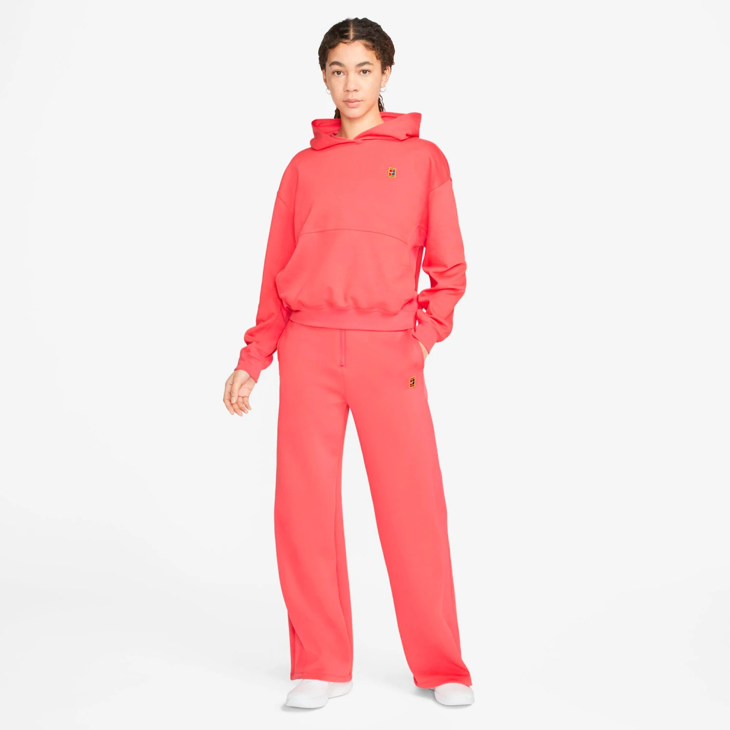 Nike Dri-Fit Court Heritage Fleece Hoody Women - Coral 9 Nike Dri-Fit Court Heritage Fleece Hoody Women - Coral - Image 7