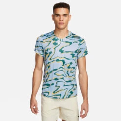 Nike Dri-Fit Advantage Court Print T-Shirt Men - Light Blue, Multicoloured -Padel Pro Shop 57139000 13